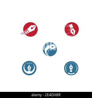 Set Nib Logo Template vector symbol nature Stock Vector