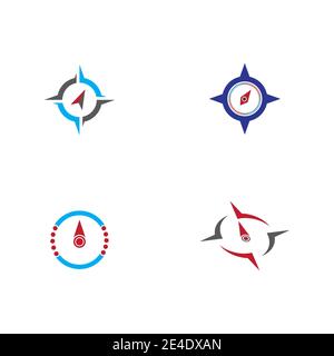 Set compass Logo Template vector symbol nature Stock Vector