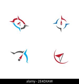 Set compass Logo Template vector symbol nature Stock Vector