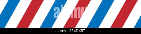 Simple blue white red diagonal stripes pattern - seamless from left to right Stock Vector