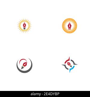 Set Nib Logo Template vector symbol nature Stock Vector