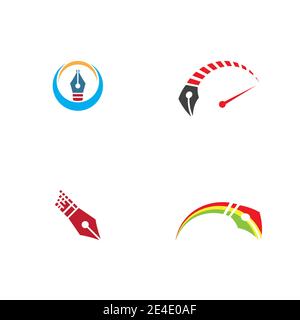 Set Nib Logo Template vector symbol nature Stock Vector