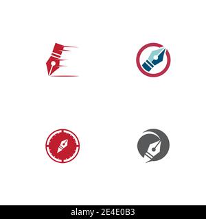 Set Nib Logo Template vector symbol nature Stock Vector