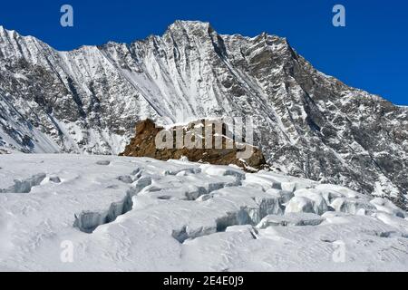 Peak Dom of the Mischabel massif, Saas-Fee, Valais, Switzerland Stock Photo