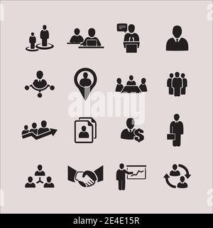 corporate vector business, management and human resources icons vector Stock Vector
