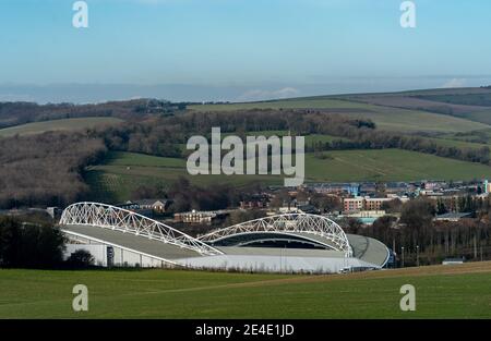 Brighton And Hove, UK. 23rd Jan, 2021. General view of the AMEX stadium from the outside ahead of the FA Cup 4th round match between Brighton and Hove Albion and Blackpool, the match was behind closed doors without supporters due to the current COVID-19 pandemic government lockdown at AMEX Stadium, Brighton and Hove, England on 23 January 2021. Photo by Liam McAvoy. Credit: PRiME Media Images/Alamy Live News Stock Photo