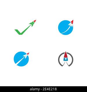 Rocket Logo Template vector symbol nature design Stock Vector