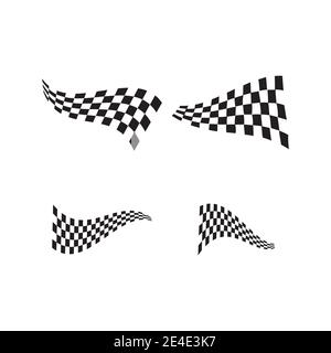 Set Race flag icon, simple design illustration vector Stock Vector