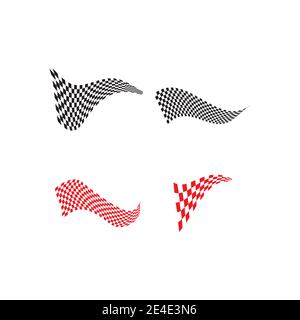 Set Race flag icon, simple design illustration vector Stock Vector