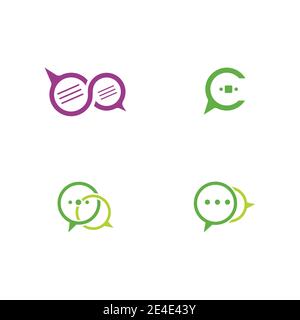 Set Chat Logo Template vector symbol nature Stock Vector