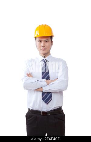 Wearing a helmet Engineer high quality photo Stock Photo