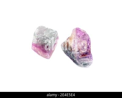 Fluorite healing stones isolated on white background Stock Photo