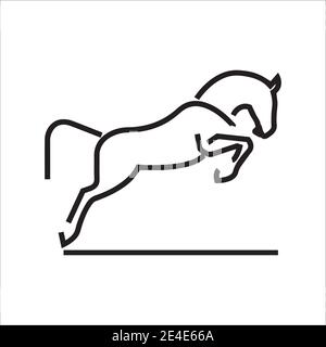 standing luxury minimal  horse one line logo vector design Stock Vector