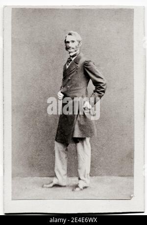Vintage 19th century photograph: General Sir James Hope Grant, GCB was a British Army officer. He served in the First Opium War, First Anglo-Sikh War, Indian Mutiny of 1857, and Second Opium War. Stock Photo