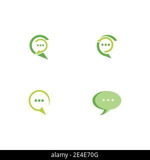 Set Chat Logo Template vector symbol nature Stock Vector