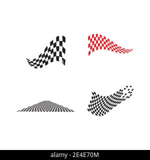 Set Race flag icon, simple design illustration vector Stock Vector