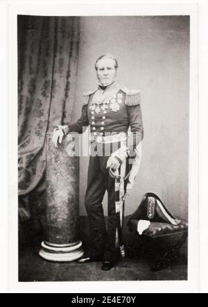 Vintage 19th century photograph: captioned as Admiral Sir Baldwin Wake Walker, 1st Baronet, KCB, CMG (6 January 1802 – 12 February 1876) was Surveyor of the Navy from 1848 to 1861 Stock Photo