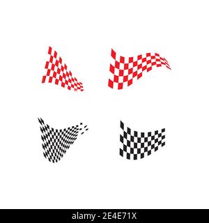 Set Race flag icon, simple design illustration vector Stock Vector