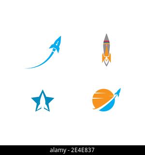 Rocket Logo Template vector symbol nature design Stock Vector