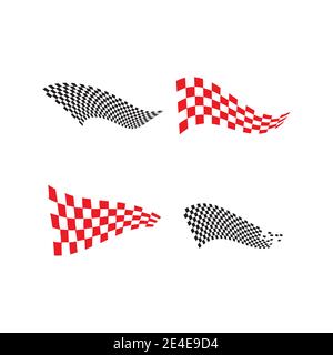 Set Race flag icon, simple design illustration vector Stock Vector