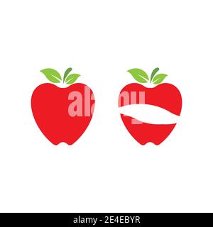 Apple vector illustration design icon logo template Stock Vector