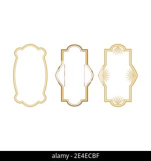 Set Vintage Ornament Greeting Card Vector Template Stock Vector