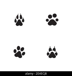 Set Dog paw vector footprint icon logo symbol graphic  illustration Stock Vector