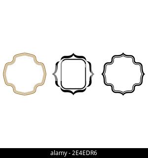 Set Vintage Ornament Greeting Card Vector Template Stock Vector