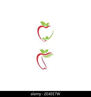 Apple vector illustration design icon logo template Stock Vector