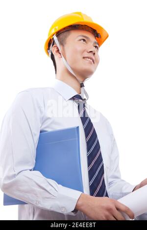 Wearing a helmet Engineer high quality photo Stock Photo