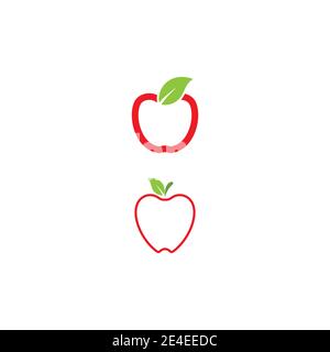 Apple vector illustration design icon logo template Stock Vector