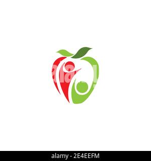 Apple vector illustration design icon logo template Stock Vector