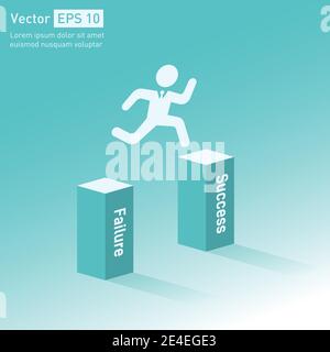 Business Success and Failure Vector Illustration – Growth vs Decline ...