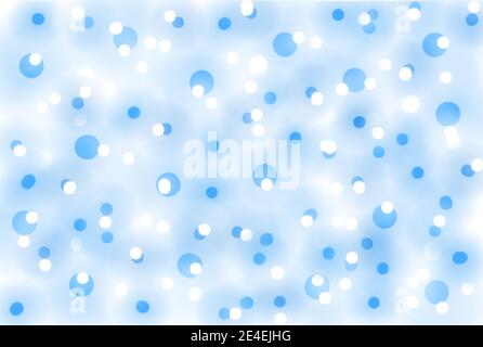 hand drawn winter background with blue and white snowflakes Stock Photo