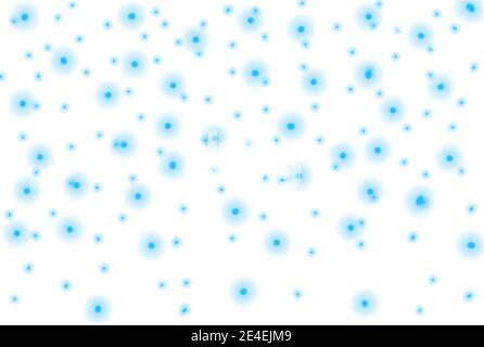 hand drawn abstract background with blue snowflakes in white sky. Stock Photo