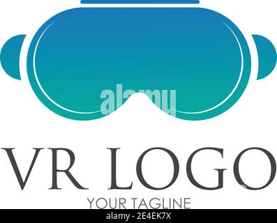 virtual reality logo illustration design template - vector Stock Vector