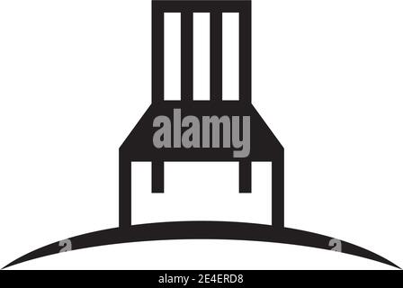 Furniture company logo design with using table and chair icon design template Stock Vector