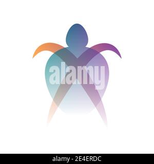Vector turtle in gradient style. Digital art Stock Vector