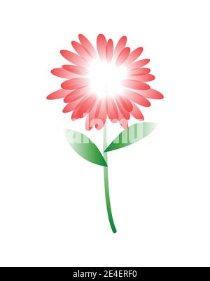 Vector flower in gradient style. Digital art Stock Vector