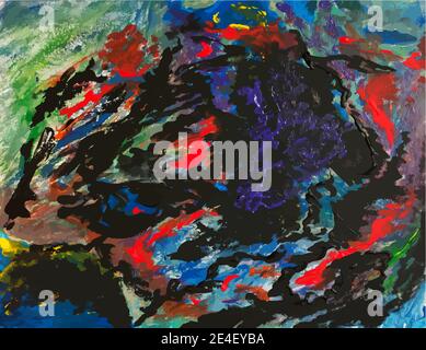 Abstract painting for a fashionable background for wallpapers, posters, postcards, invitations, websites. Contemporary art. A painting with a marble effect. Mixed blue, purple and red colors. Vector illustration Stock Vector