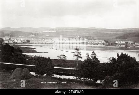 Vintage 19th century photograph: Lochgilphead is a town and former burgh in Argyll and Bute, Scotland, United Kingdom. Stock Photo