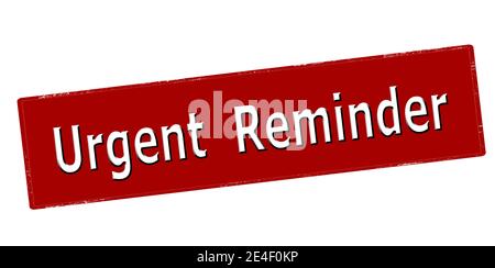 Rubber stamp with text urgent reminder inside, vector illustration Stock Photo