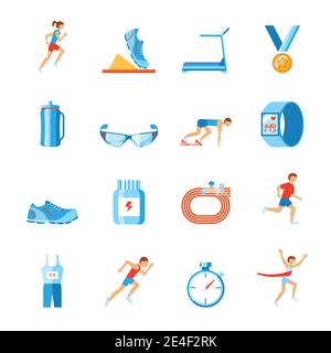 running sport race line icons set design vector illustration Stock ...