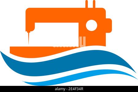 Sewing machine logo design template for tailor shop Stock Vector