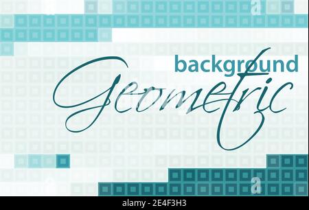 Simple abstract gray and teal geometric background. Pixelated vector graphic pattern Stock Vector