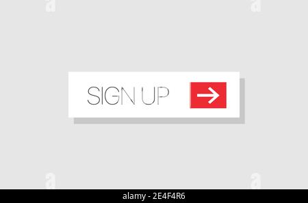 Sign up white button12 Stock Vector