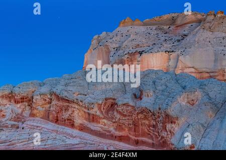 First light on the Navajo Sandstone formations of White Pocket, Vermilion Cliffs National Monument, Arizona, USA Stock Photo