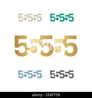 55555 lettertype golden vector design Stock Vector