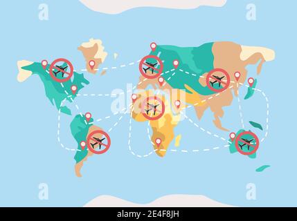 Closing borders between countries Stock Vector