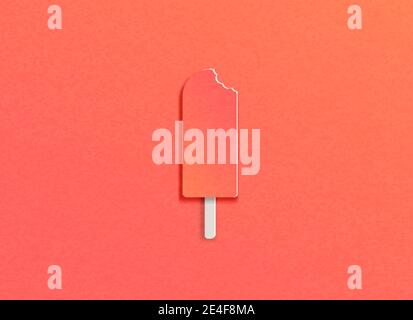 Ice cream with bite marks  Stock Vector